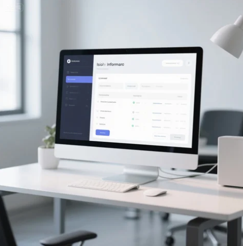 Modern desktop setup with a birth data input screen, symbolizing personal insight